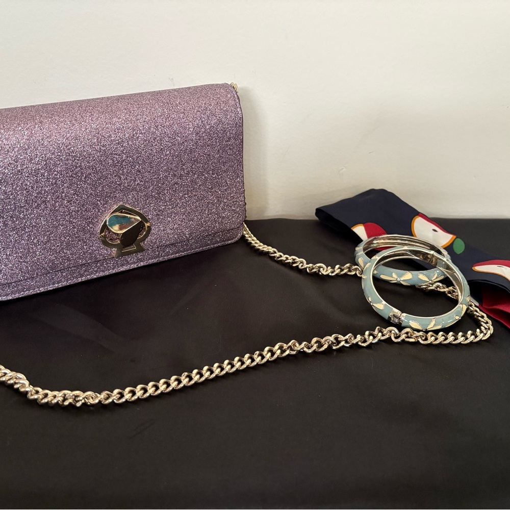 Kate Spade Lavender Glitter Clutch